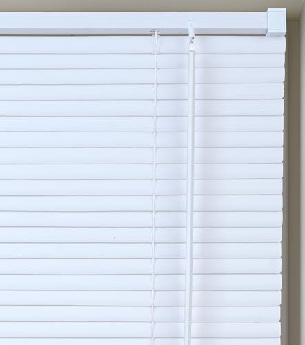 Lister Cartwright 25mm PVC Venetian Blinds Windows Blind Easy Fit Child Safety Included (White Textured, 145 cm Width x 160 cm Drop)