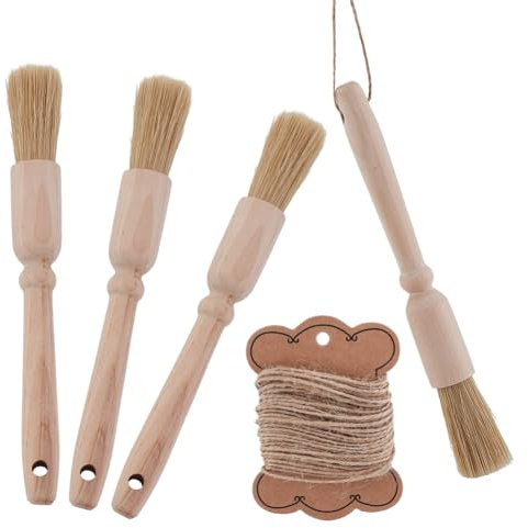 NBEADS Reinigungsbürste für Nähmaschine, Holz-Fusselbürste mit Handgriff und Juteschnur Nähmaschine Reinigungswerkzeug für Nähmaschine interne Spule Nähwerkzeuge