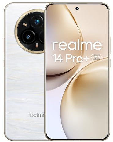 realme 14 Pro+ 5G Smartphone, 8+256GB,Snapdragon® 7s Gen 3, Fotocamera Sony IMX896 OIS 50MP, Display Quad-Curve Senza Cornici, Batteria 5260mAh, Ricarica Rapida 80W SUPERVOOC, Beige