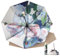 Maibar Sun Umbrella Compact UPF 50 UV Protection Folding Umbrellas SPF 50 Small Lightweight Umbrella for Women (White Rose)