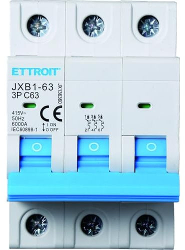 IXTRIMA Interruttore Magnetotermico 3P 63A 380V 6KA per Guida DIN - 3 Moduli DIN - Protezione Circuiti e Sicurezza Impianti