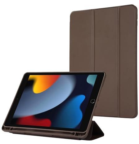 Custodia per tablet PC Compatible with iPad 10.2 Inch 2021/2020/2019, Compatible with iPad 9th/8th/7th Generation Case with Pencil Holder,Trifold Stand Smart Cover with Soft TPU Back, Auto Sleep/Wake