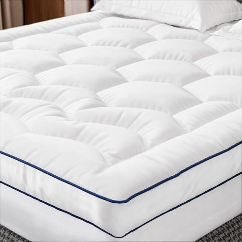 Microfaser Matratzen Topper 120x200x8cm, Weicher Matratzenschoner, Matratzentopper mit Taschen, Mattress Topper für Harte Matratze,Boxspringbetten, Gästebett & Schlafcouch