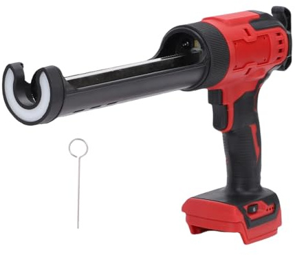 Fockety Cordless Caulking Gun, Anti Drip 300ml Electric Caulking Gun with 6 Adjustable Speeds, Auto Retract & LED Light, Battery Powered Silicone Caulk Tool for Filling, Sealing