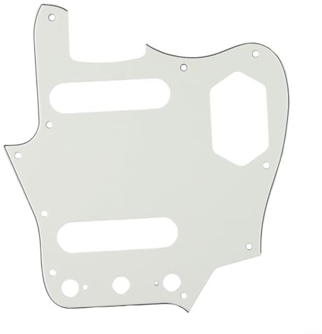 FD JA Style Guitar Pickguard Schlagbrett Schlagbrett mit 10 Löchern für Jaguar E-Gitarren, mehrschichtiges PVC-Material (Vintage White)