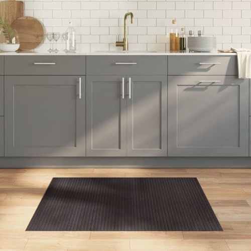 IBUQDDV Bambus Teppich Rechteckig Dunkelbraun 80x100 cm, strapazierfähig und langlebig mit Rutschfester Unterseite, wasserfest, einfach zu reinigen, natürliches Material