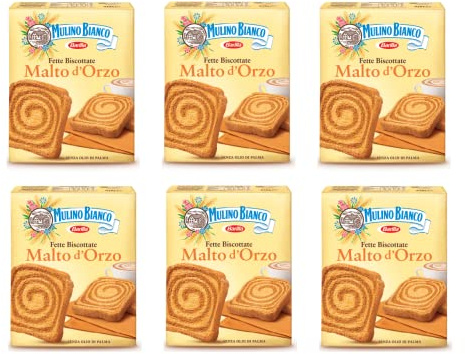 6x Mulino Bianco Fette biscottate Gerstenmalz 315g Gerste Zwieback kekse brot