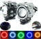 Ein Paar Motorrad Scheinwerfer Zusatzscheinwerfer Nebelscheinwerfer Scheinwerfer 12V Mini U7 Angel Eyes Licht (rot)