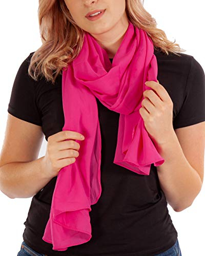 DOLCE ABBRACCIO by RiemTEX Schal Damen PRIMAVERA Schals & Tücher in Magenta Stola Halstuch Pashmina aus Chiffon für Sommer Frühling Ganzjährig XXL Tuch Damenschal Multifunktionstuch (Magenta)