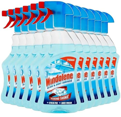 12 x Windolene Glass & Shiny Surfaces Window Cleaner Spray 750ml Diamond Shine