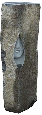 Natursteinzentrum Rhein Main Quellstein Wassersäule aus Basalt mit Gesicht, Höhe ca. 100 cm
