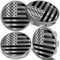 Biomar Labs Lot de 4 x 68 mm Cache-Moyeux Compatible avec BMW Centre de Roue 36136783536 pour Enjoliveurs Alliage Jantes Noir Argent USA Flag Drapeau des États-Unis CBS 7