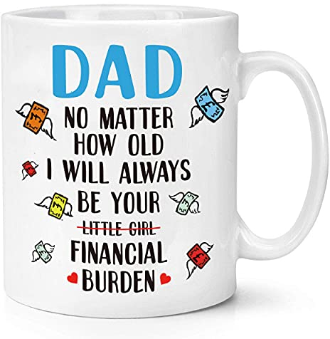 Dad Gifts Birthday Gifts for Dad from Daughter - I'll Always be Your Financial Burden - Funny 330ml Coffee Mug Tea Cup Gifts for Men