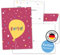 Decento® Einladungskarten Geburtstag Party - 8 Karten mit Umschlag für Mädchen Jungen - Einladung für Kindergeburtstag, Feier, Fete - Luftballon Punkte Design - Postkarten für Kinder Erwachsene