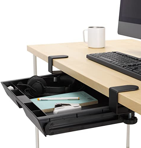 Kensington Clamp-On Storage Drawer, Under Desk Storage Drawer & Damage-Free Installation (K52175WW)
