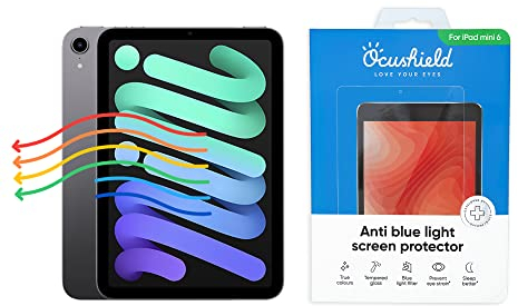 Ocushield Anti Blue Light Tempered Glass Screen Protector for Apple iPad Mini 7 (2024) & iPad Mini 6 (2021) - Blue Light Filter for Eye Protection