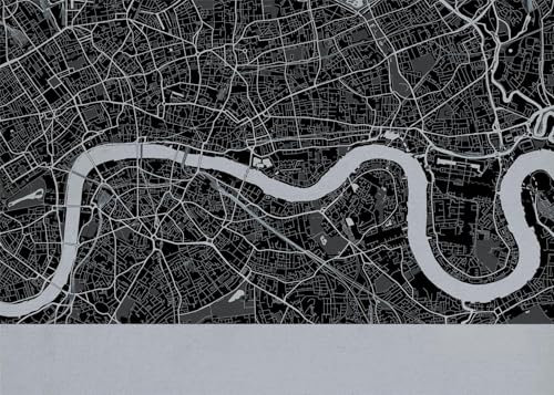 A3 London City Street Map Print Charcoal (Matt Art Paper)
