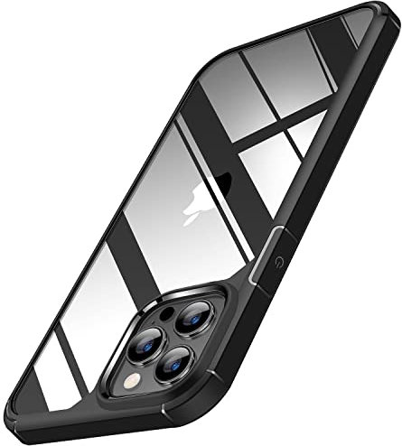 TENDLIN Kompatibel mit iPhone 14 Pro Hülle (Vergilbungsfrei) Crystal Clear Transparent Stoßfest Handyhülle iPhone 14 Pro 6,1 Zoll Schutzhülle - Schwarz