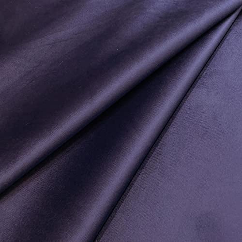Regents Lux Soft Touch Plain Velvet Fire Retardant Plush Low Velour Cushion Sofa Upholstery Fabric Sold by The Metre - Aubergine Purple - 1 Metre