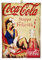 KUSTOM ART Coca Cola Quadro Stile Vintage Serie Vintage Pubblicità Pin-Up Girl Legno 25x18cm.