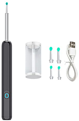 Ohrenschmalz Entferner Otoskop,CEIEVER Wasserdicht Ohrenspiegel mit 6 LEDs 1296P Wifi Ohr Kamera Endoskop IPX5 Wasserdicht HD Otoskop Ohrenreiniger für Baby Kinder Erwachsene,Ohr Reinigung (Schwarz)