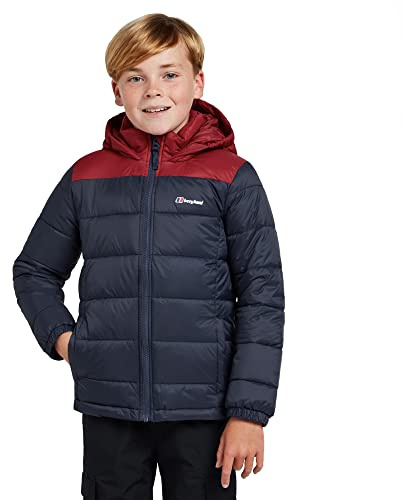 Berghaus Kids' Burham Insulated Jacket with Grown on Hood & 2 Pockets, Lightweight & Water Repellent, Winter Puffer Coat for Boys and Girls (UK, Age, 14 Years, 15 Years, Regular, Navy)