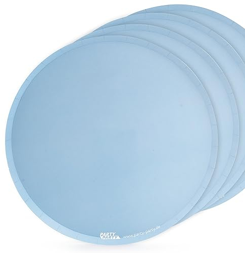 PARTY PARTY 40-teiliges Set Pappteller Partydeko, Blau Ø 23 cm, Geburtstag, Party, Veranstaltung