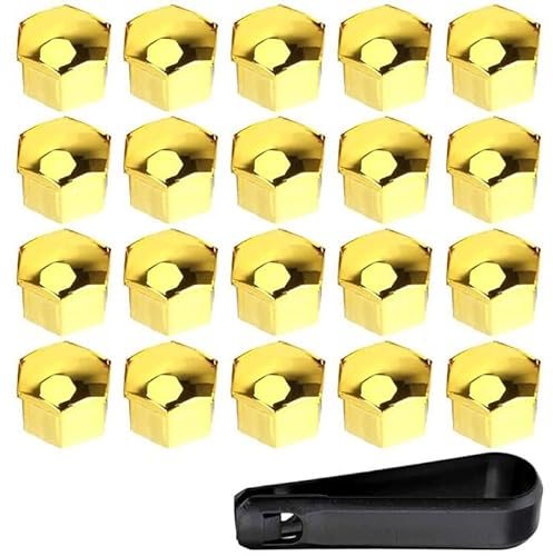 für Hyundai Accent Solaris Getz Santa fe Coupe Auto Radmutterkappen, Sechskant Radmuttern Abdeckung, Radbolzen Schutz Cover, Diebstahlschutzkappe Zum Schutz Nabenschrauben,19mm-Yellow