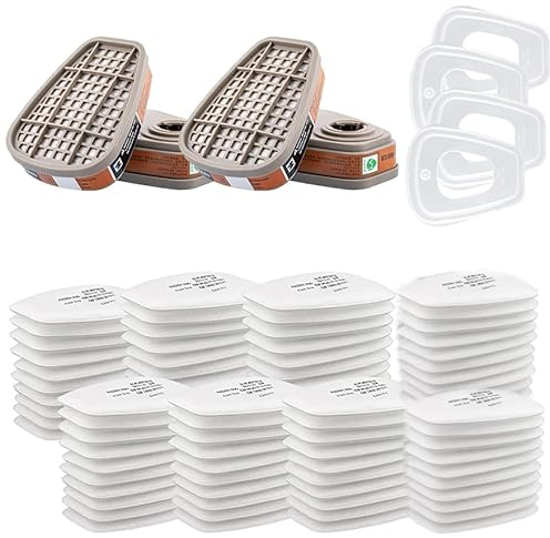 50 Stück 3M Baumwollfilter Filters, 5N11CN Einlegefilter, Filter für 6000, 6200, 7502, 6800, 7501, FF402 (2 6001)