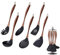 BUYER STAR Lot d'ustensiles de cuisine en silicone – 6 spatules de cuisine – Poignée en acier inoxydable titane avec porte-ustensiles pour ustensiles de cuisine antiadhésifs et anti-rayures (or rose)