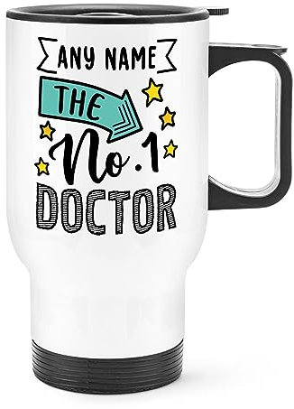 Personalised No.1 Doctor Name Travel Mug Cup with Handle