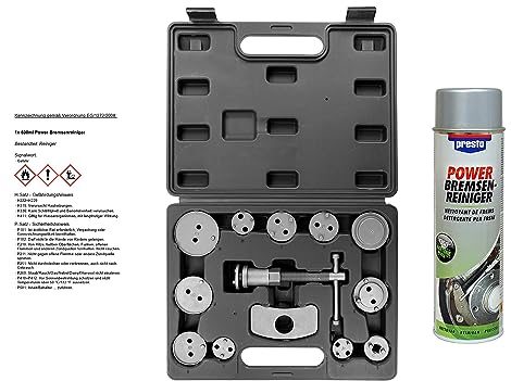 ENVA Bremskolbenrücksteller 13TLG. + 500ml Bremsenreiniger Universales Set für Bremssättel inkl. 500ml Bremsenreiniger Spray & Adapter für Audi, BMW, VW u.v.m.