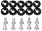 JNNJ 10 PCS M6 Kotflügelscheibe Motorraum Dress up Kit, Universal Eloxierte Aluminium Unterlegscheiben, Aluminium Kotflügel Stoßstange Scheibe Schraube(Schwarz)