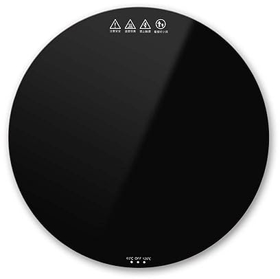 FYRTA Generic Vassoio Riscaldante Elettrico Piastra Riscaldante per Alimenti con 2 Controlli della Temperatura (65°C/120°C), Piastra Riscaldante Rotondo, 80 Watt, per Buffet, Feste e Cene in Famiglia