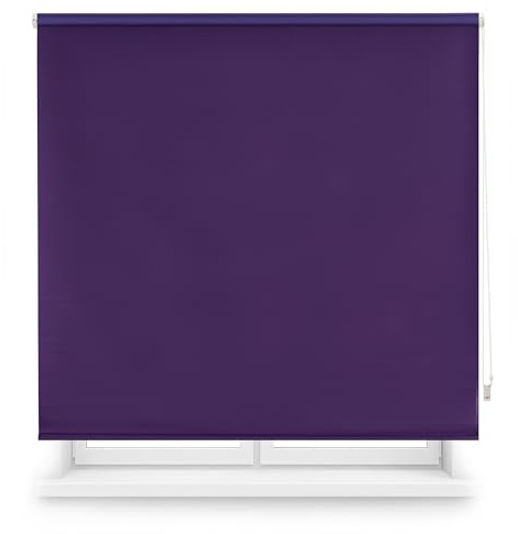 Blindecor Verdunkelungsrollo nach Maß | Violett | 65 x 230 cm (Breite x Höhe) Stoffgröße 62 x 225 cm | Verdunkelungsrollo für Fenster