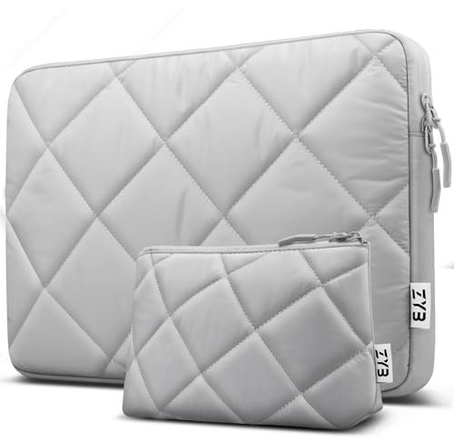 ZYB Puffy Funda Portátil para 15-16 Pulgadas Notebook Lenovo Thinkpad Ideapad HP Acer DELL Samsung Chromebook Matebook,2019-2023 MacBook Pro,16 Bolsa Impermeable para Ordenador- Gris