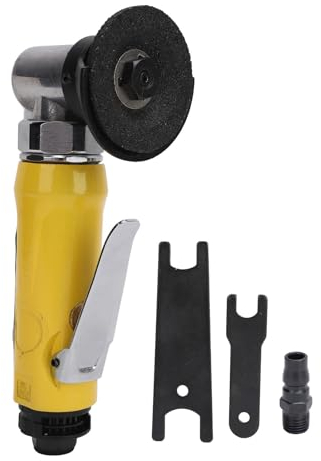 OW-4198 Professioneller Luft-Exzenterschleifer, 2-Zoll-Hochleistungs-Pneumatikschleifer mit Schraubenschlüssel für Karosseriearbeiten, Holzbearbeitung, Gelb