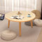 Fiauli Table basse ronde en bois de 60 cm, table basse en bois dur avec 4 pieds en bois, petite table basse basse de style nordique pour salle à manger (blanc B)