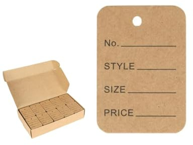 1000 Stück Geschenkanhänger aus Kraftpapier,3,2 cm x 5 cm,Etiketten Schmucketiketten,Preisschilder Kleinen,handgemachte Etiketten für Preisschilder,Hängeetiketten Schmucketiketten Preisetiketten