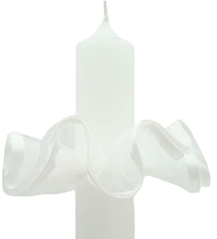 MilaBoo® Eleganter Tropfenfänger für Kerzen mit Durchmesser 3-5 cm I ideal zur Kommunion, Taufe oder Konfirmation I Tropfschutz Taufkerze Kommunionskerze Konfirmationskerze (Weiß 1)