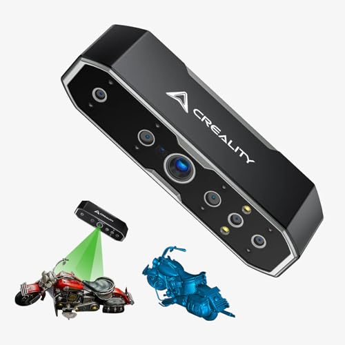 Creality CR-Scan Otter 3D-Scanner, Anti-Shake Scannen, 0,02 mm Genauigkeit Vier Linsen, 20fps Hohe Geschwindigkeit Handheld 3D Scanner für kleine große Objekte von 10-2000 mm, 24-Bit-Vollfarbscannen