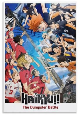 LISHDUNS Haikyuu!! Filmposter The Dumpster Battle, Schlafzimmer, Wohnzimmer, Wanddekoration, Poster, Ästhetik, Art-Deco, 30 x 45 cm, ungerahmter Stil