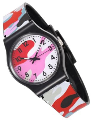 WRITWAA Digital Kinderuhr Mit Camouflage-Muster Verstellbare Uhr Für Jungen Modische Kinderuhr Uhr Für Junge Mädchen