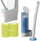 Disposable Toilet Brush, Toilet Bowl Cleaner Brush with 12 Refills,Disposable Toilet Cleaning System with Holder for Bathroom Cleaning (Brush Set + 12 brush head (lemon))