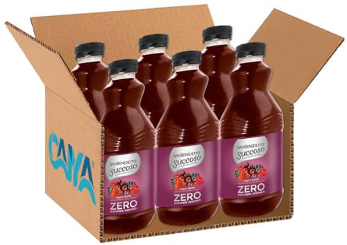 Succoso Zero FRUTTI ROSSI gusto di Uva Rossa, Lampone, Fragola e Sambuco, Succo di Frutta Senza Zuccheri Aggiunti 900ml (2025) [BOX con 6 Bottiglie]