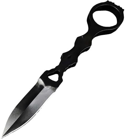 High Hardness Steel Outdoor Fixed Camping Compact EDC Tool for Wilderness and Exploration (Black, 15x2x1cm)