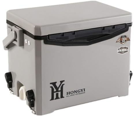 Cooler Box - PP Ice Chest | 13.78 Inches Cool Cooler | Hard Side Insulated Box with Quick Release, Stainless Steel Legs & Vacuum Foaming for Fra