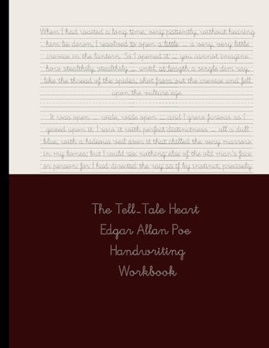 Edgar Allan Poe's The Tell-Tale Heart handwriting workbook for adults: Spooky workbook, Gothic Horror story, Cursive handwriting practice, Fountain pen practice