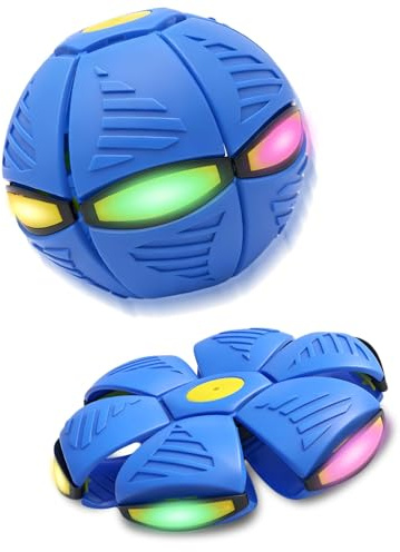 Dongcill Magische Fliegende Untertasse, 2026 Neuer Magischer Ball mit 6 Lichtern, Magischer Untertasse für Dual-Form, Hüpfball Bouncy Ball zur Förderung der motorischen Reflexe, Hundespielzeug