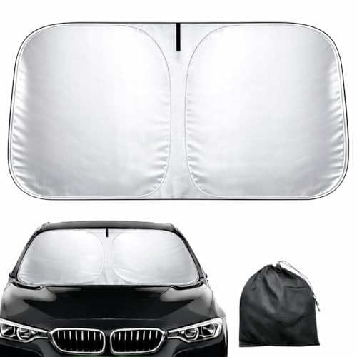 Parasole Auto Parabrezza – Parasole Pieghevole Universale, Protezione UV, Anti Calore, Tendina Parasole Interna per Tutti i Veicoli (145×80 cm)